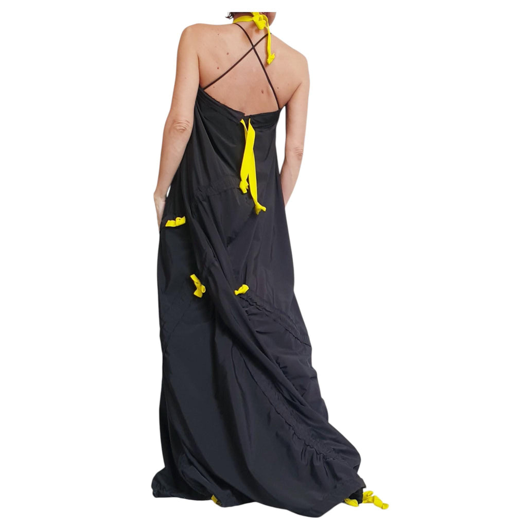 Black Maxi Kaftan Dress, Taffeta Sleeveless Loose Caftan, Plus Size Clothing