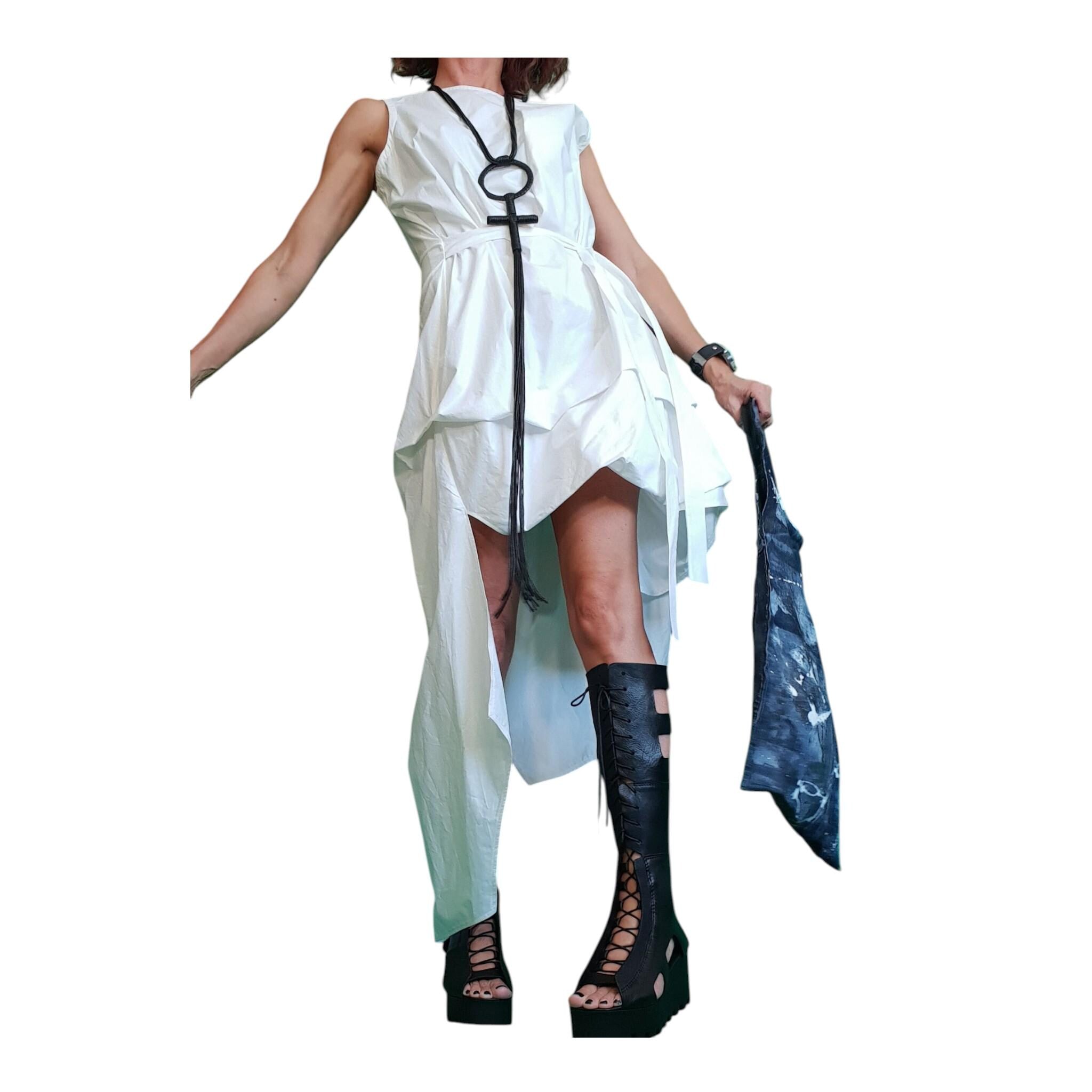 White Dress, Asymmetric Dress, Plus Size Clothing, Oversize Dress, Women Dress, Sleeveless Dress, Minimalist Dress, Plus Size Dress, Party