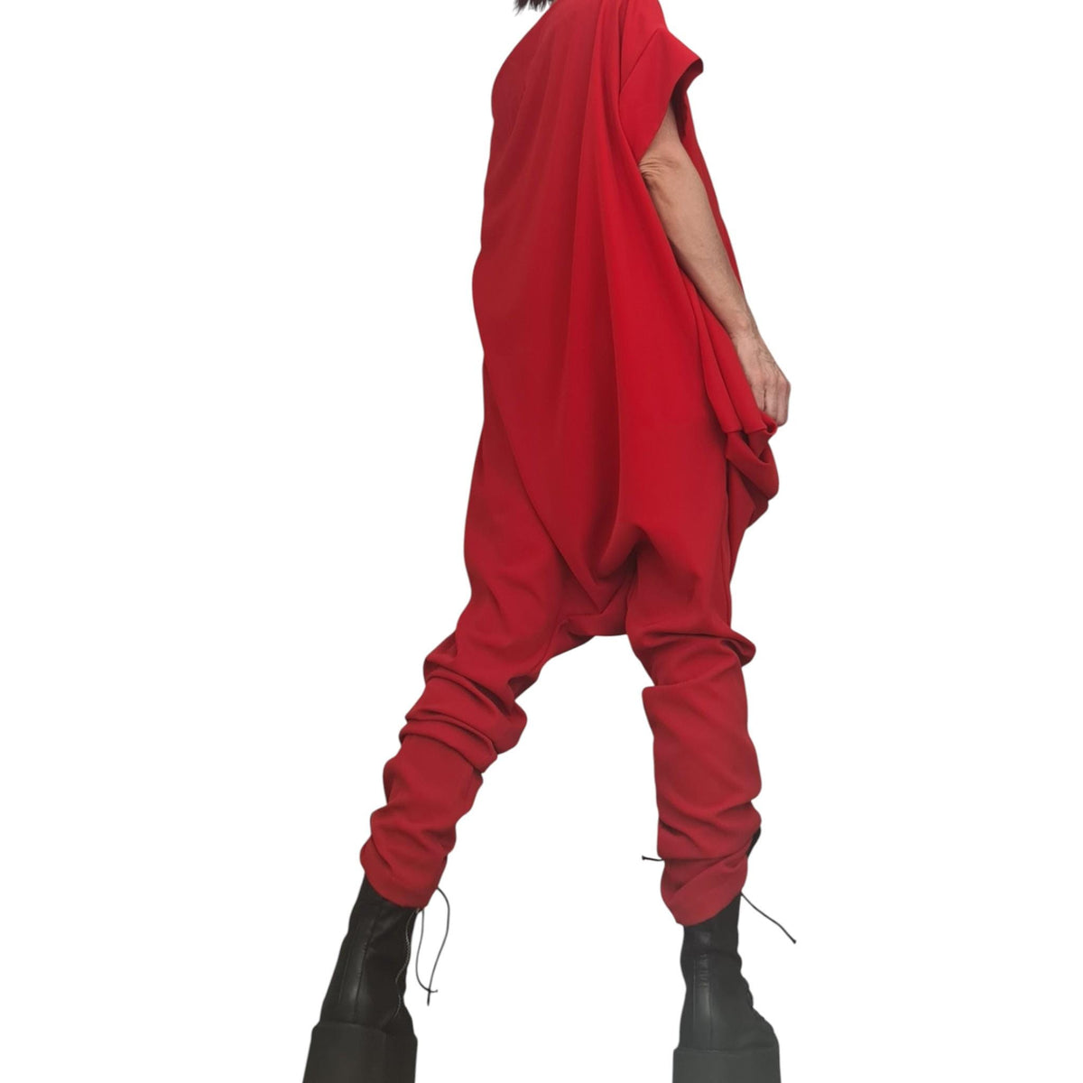 Asymmetric Harem Jumpsuit, Extravagant Wide Leg Boho Overall
