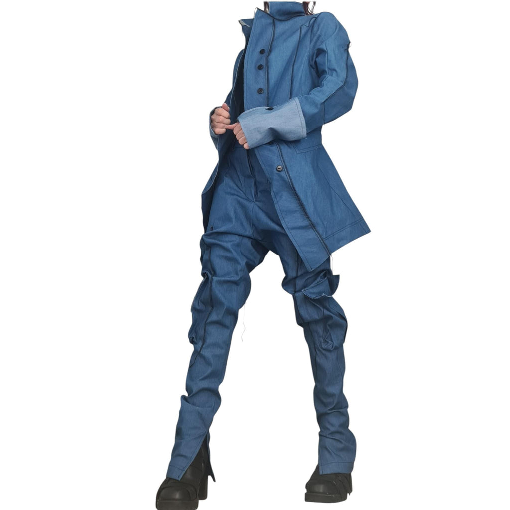 Women’s Denim Blazer: Asymmetric, Avant Garde - Plus Size Options