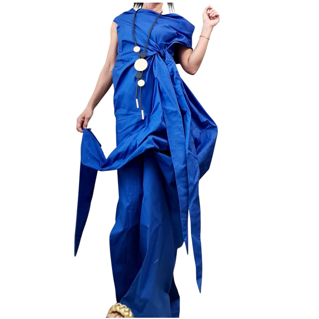 Asymmetric Cotton Maxi Dress For Women, One Shoulder, Cocktail Clothing, Plus Size