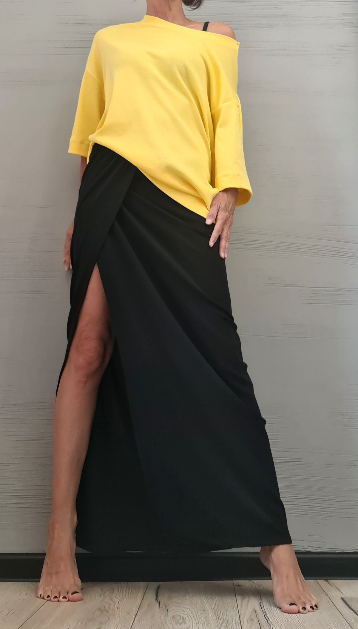 Asymmetrical Tunic Blouse, Avant Garde Deconstructed Top, Open Back Cotton Shirt