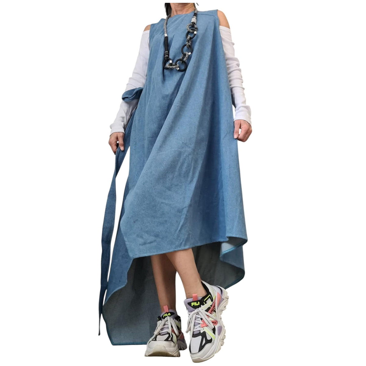 Blue Denim Dress High Low Fit | Asymmetric Hem | fashion for women | statement