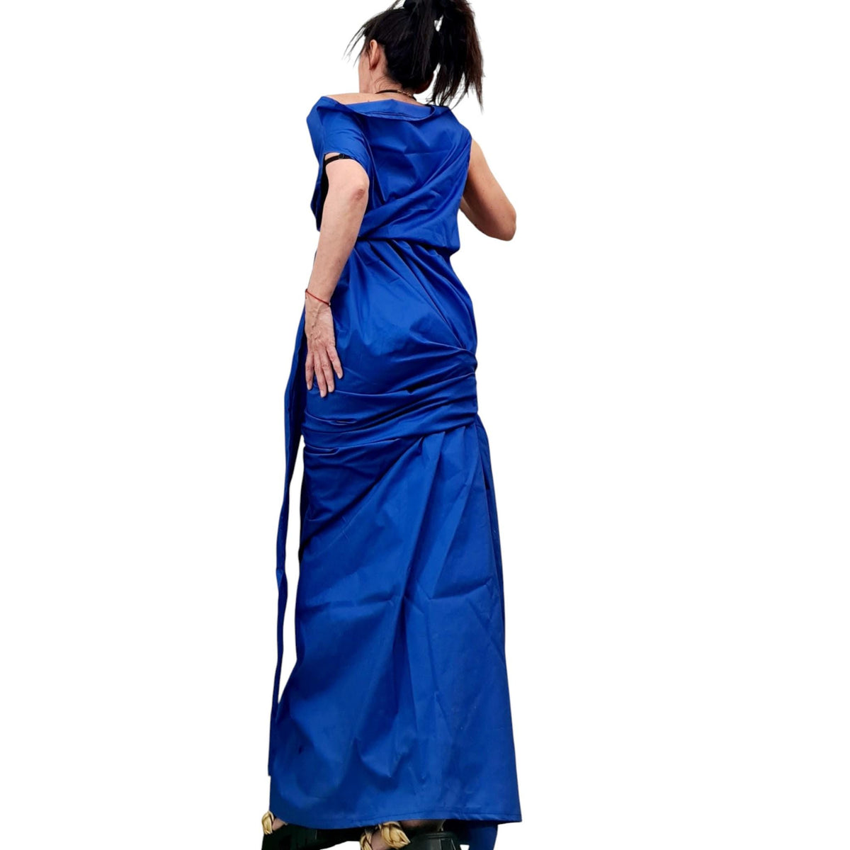 Asymmetric Cotton Maxi Dress For Women, One Shoulder, Cocktail Clothing, Plus Size