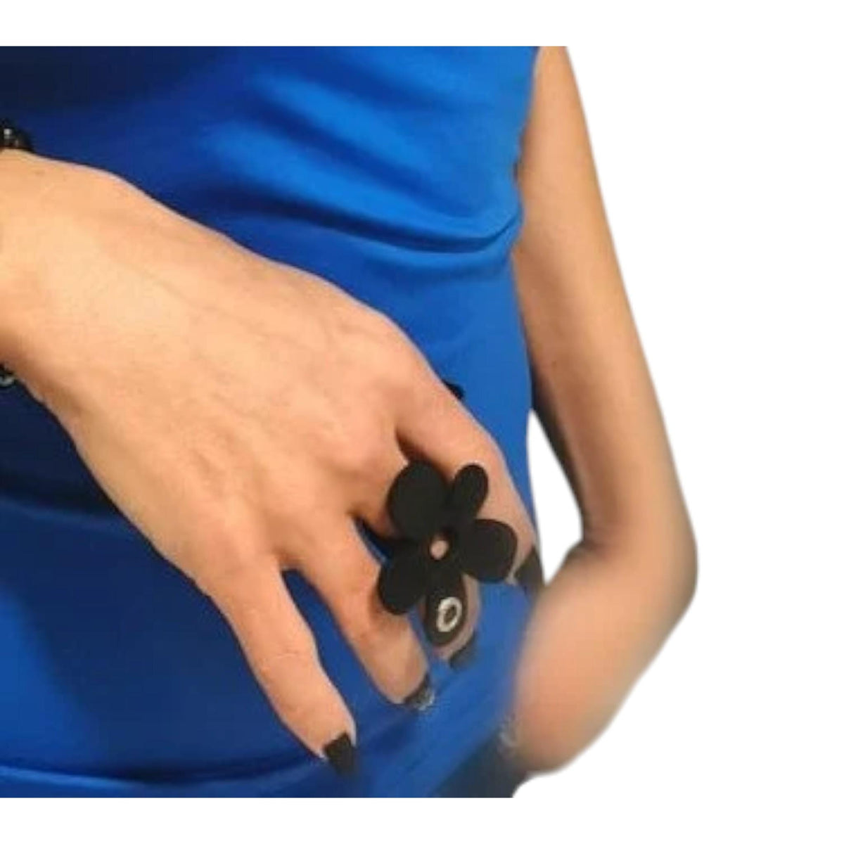 Handmade Leather Flower Ring, Extravagant Jewelry