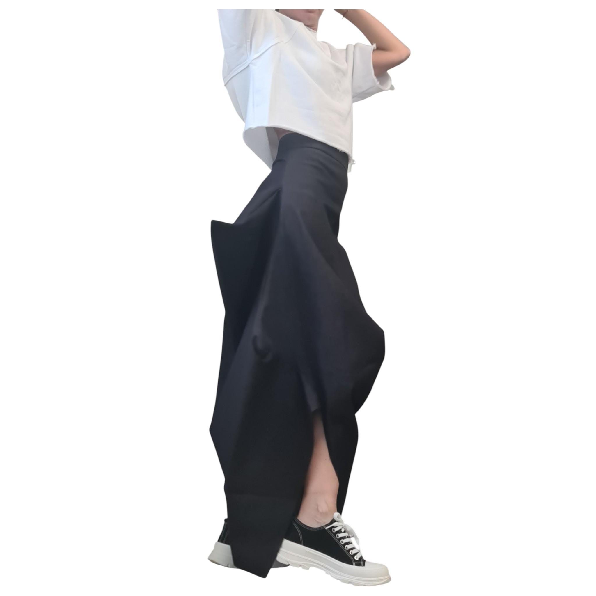 Asymmetric Denim Maxi Skirt, Oversized Avant Garde Clothing, Deconstructed Black Skirt
