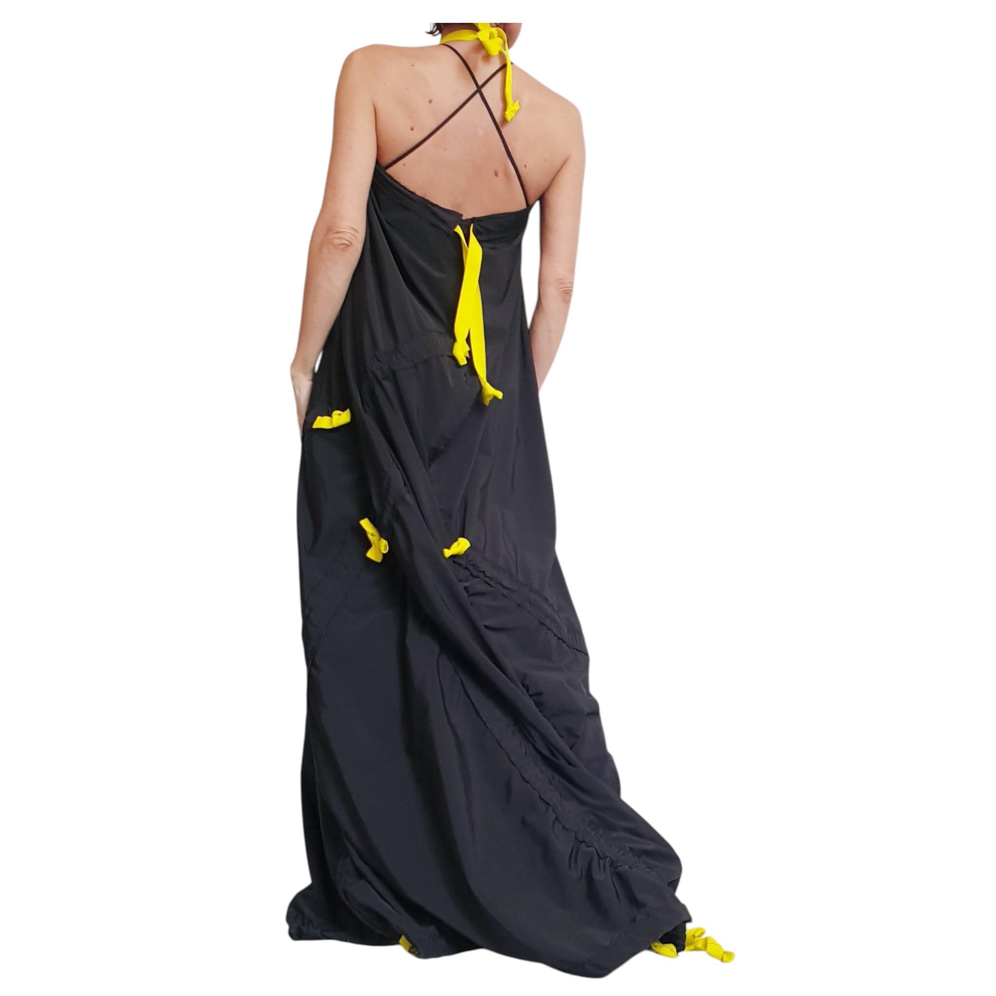 Black Maxi Kaftan Dress, Taffeta Sleeveless Loose Caftan, Plus Size Clothing