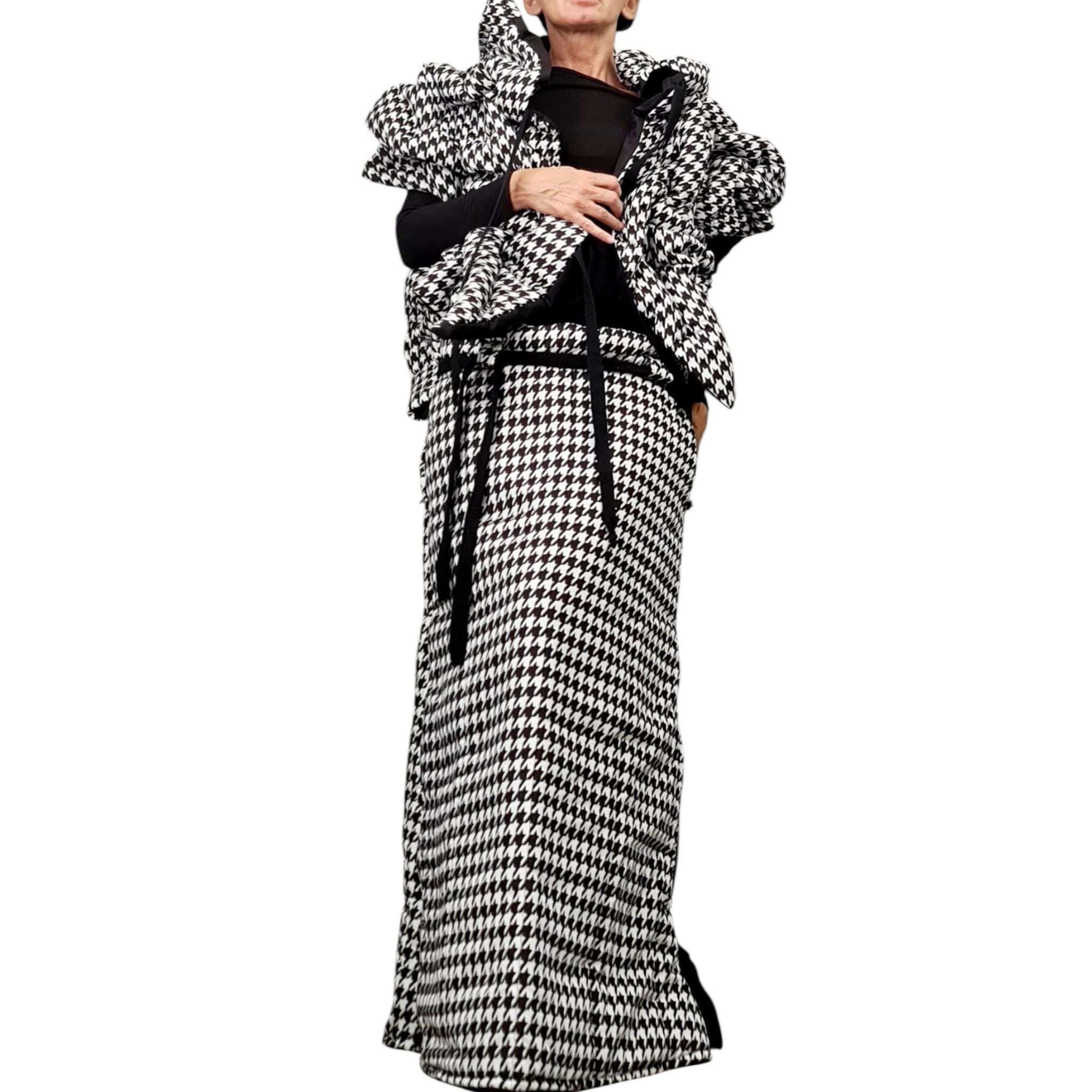Extravagant Winter Skirt, Fashion in the mountains, Black&White, Long Winter Skirt, New collection 2025