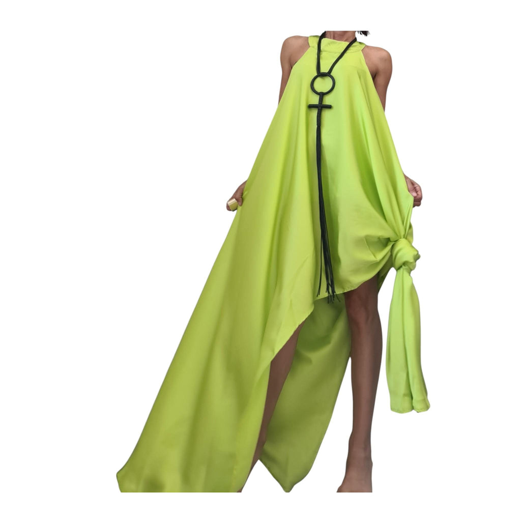 Asymmetric Satin Sleeveless Long Short Party Wedding Dress