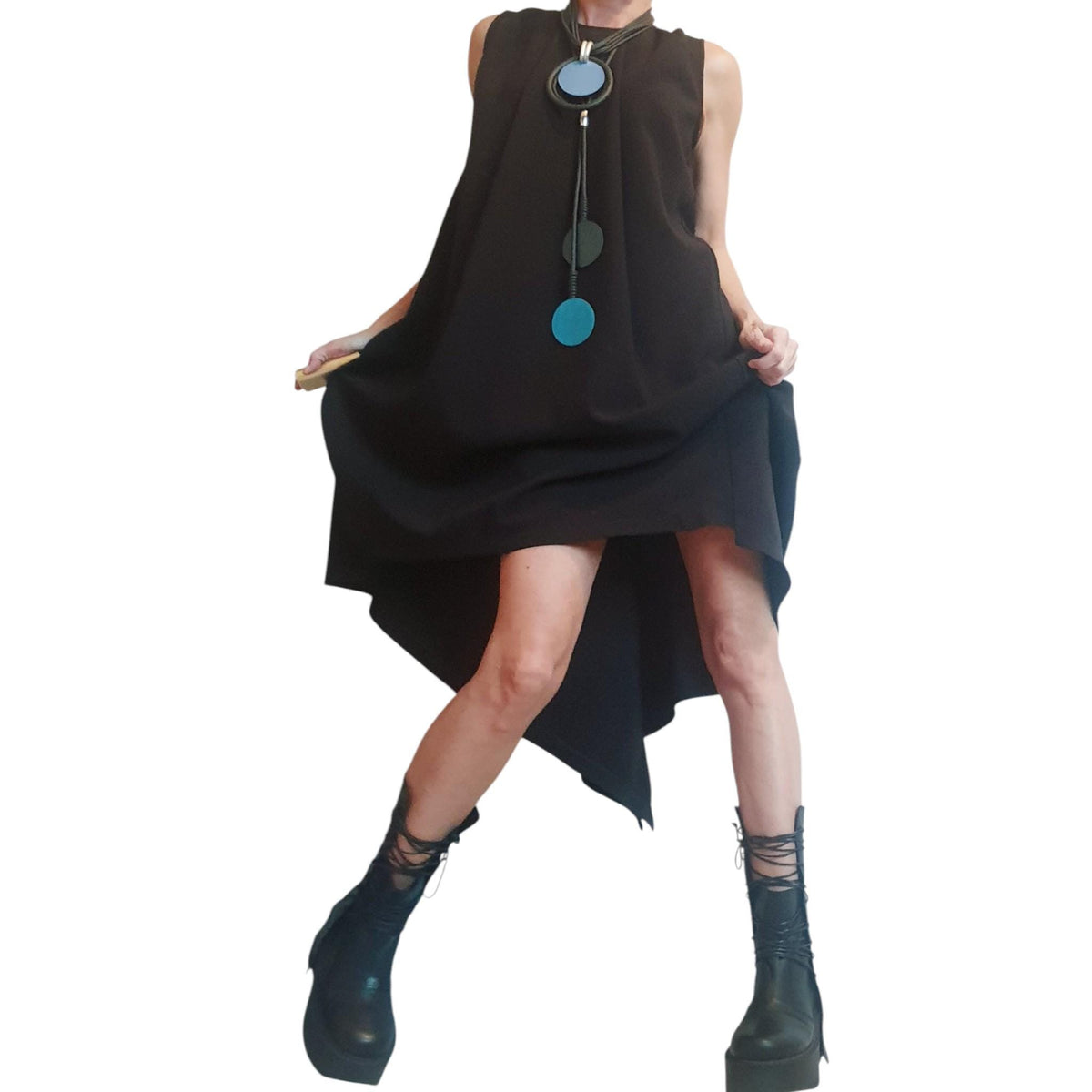 Black Asymmetric Cocktail Dress, Avant Garde Clothing