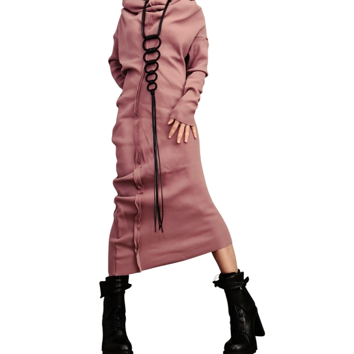 Asymmetric Cotton Dress, Avant Garde Blouson, Long Sleeve, Plus Size Clothing