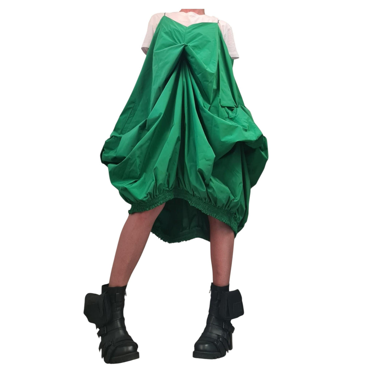 Green Long Short Loose Dress, Asymmetric Jumper Dress, Overall Tunic