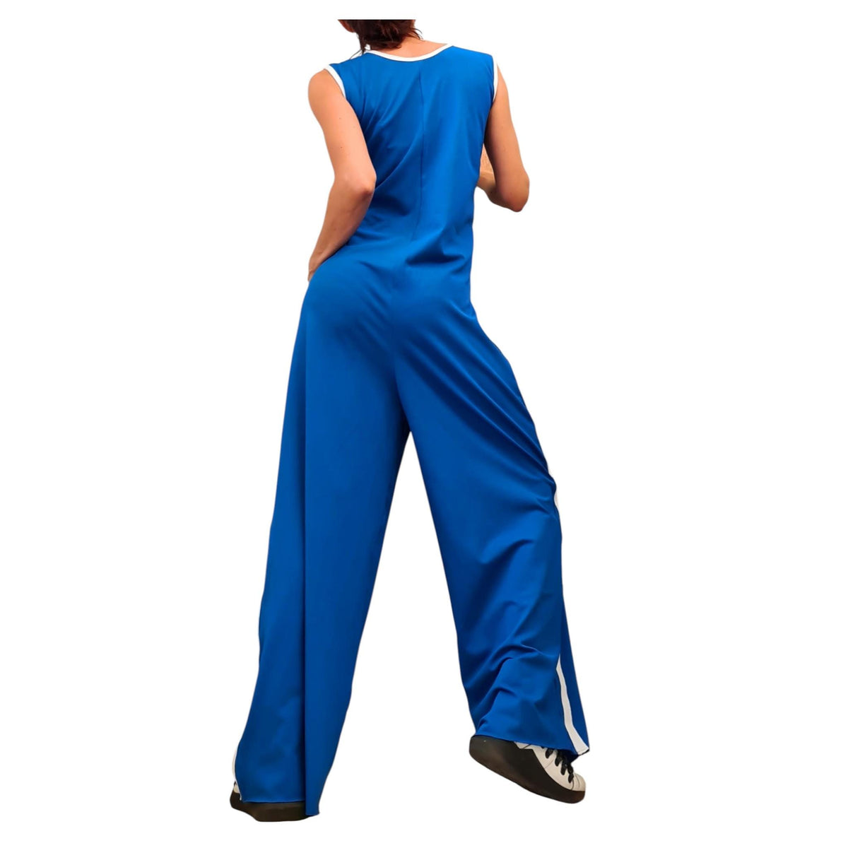Asymmetric Cotton Jumpsuit: Extravagant Wide Leg Boho Gothic Overall