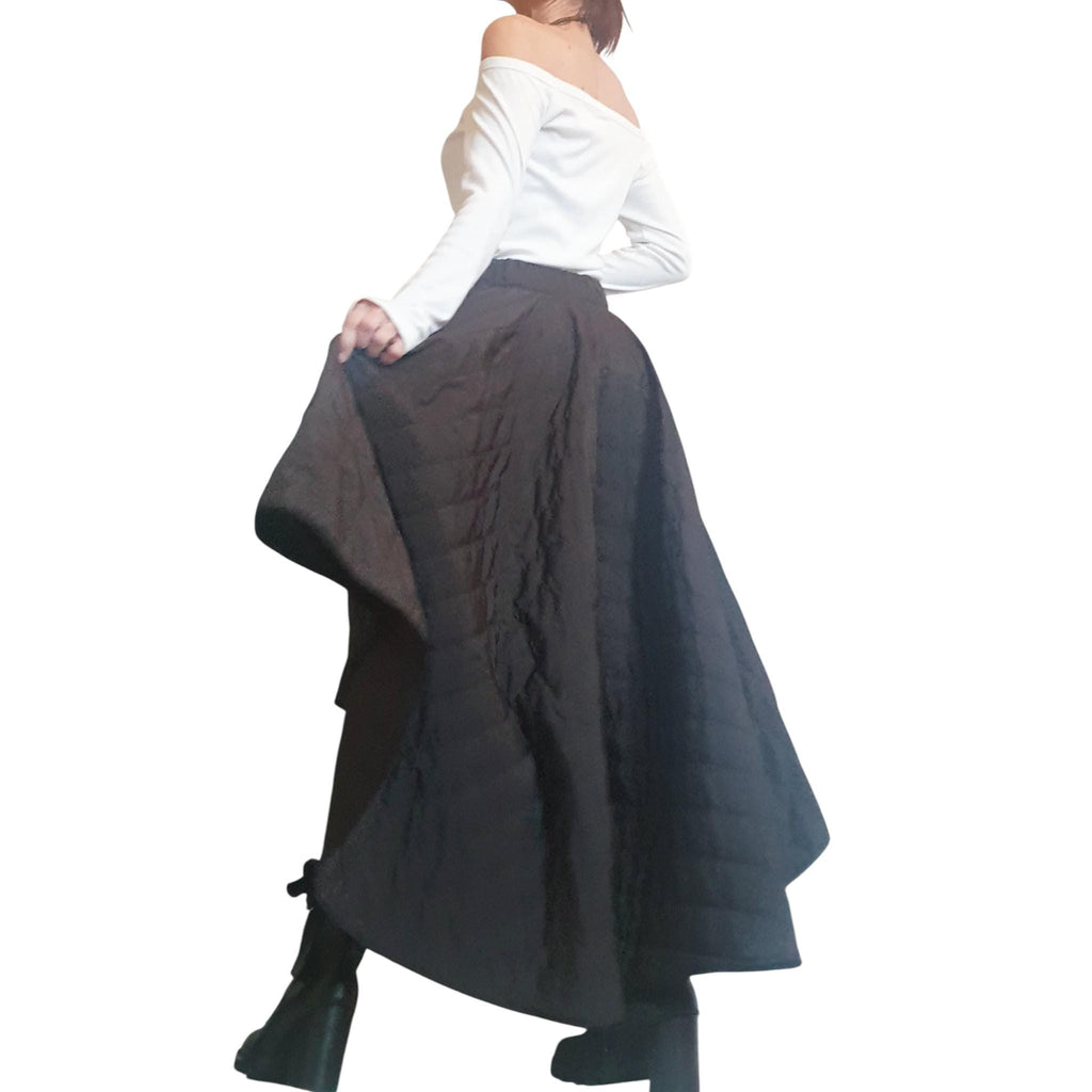 Extravagant Asymmetric Wadding Skirt, Gothic Cocktail Circle Skirt