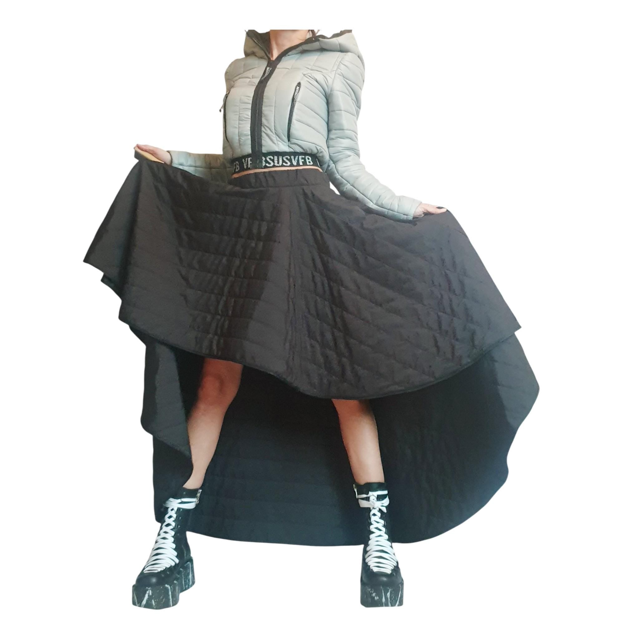 Long Short Skirt, Winter Skirt, Extravagant Skirt, Asymmetric Skirt, Wadding Skirt, Cocktail Skirt, Gothic Skirt, Circle Skirt