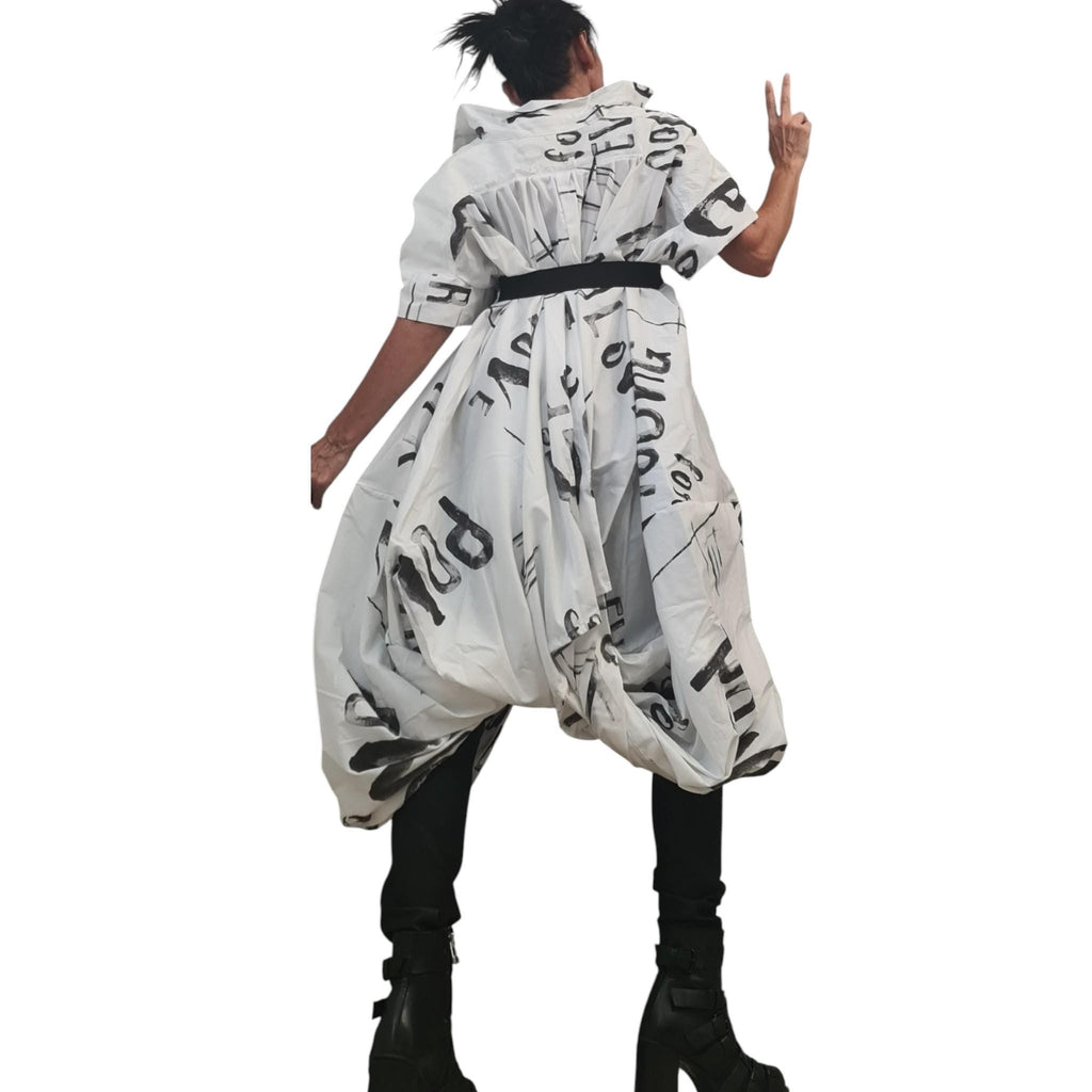 Asymmetric Tunic Shirt, Avant Garde Loose Cotton Top