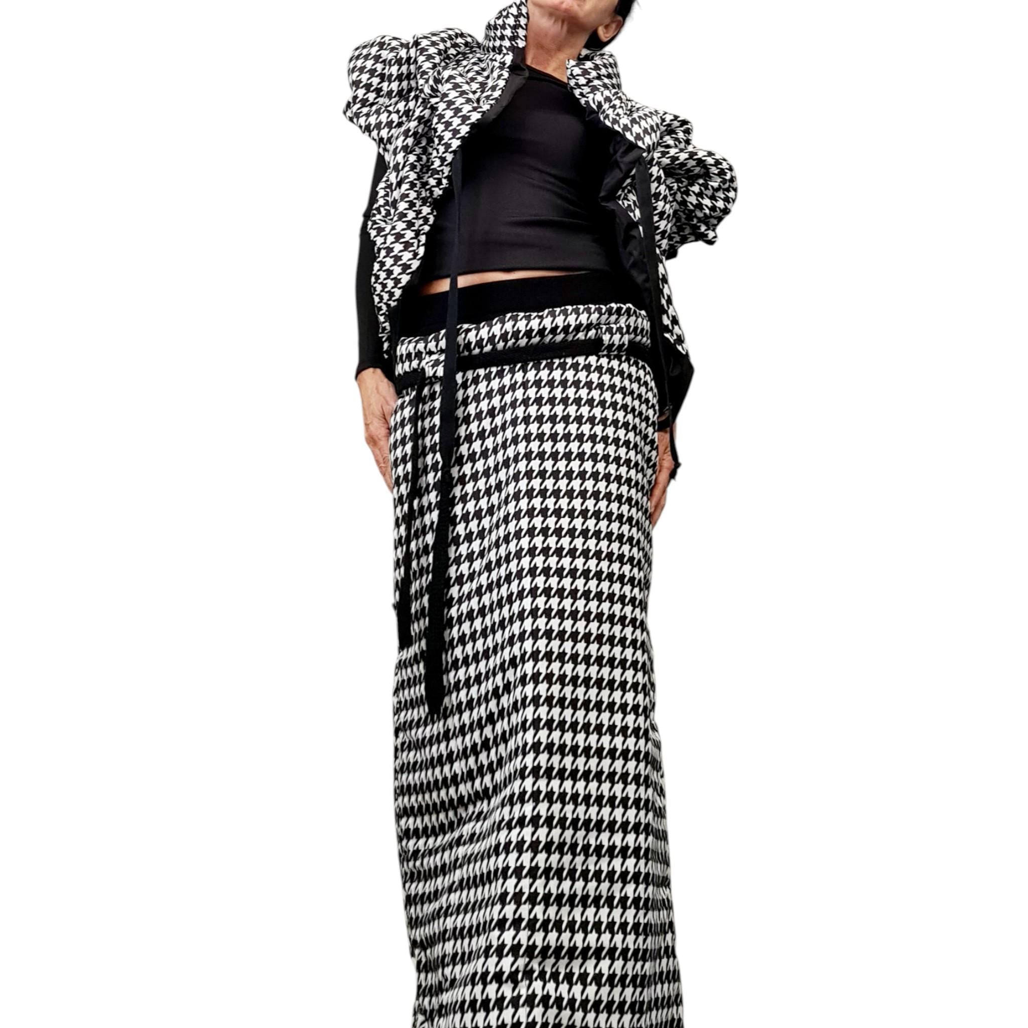 Extravagant Winter Skirt, Fashion in the mountains, Black&White, Long Winter Skirt, New collection 2025