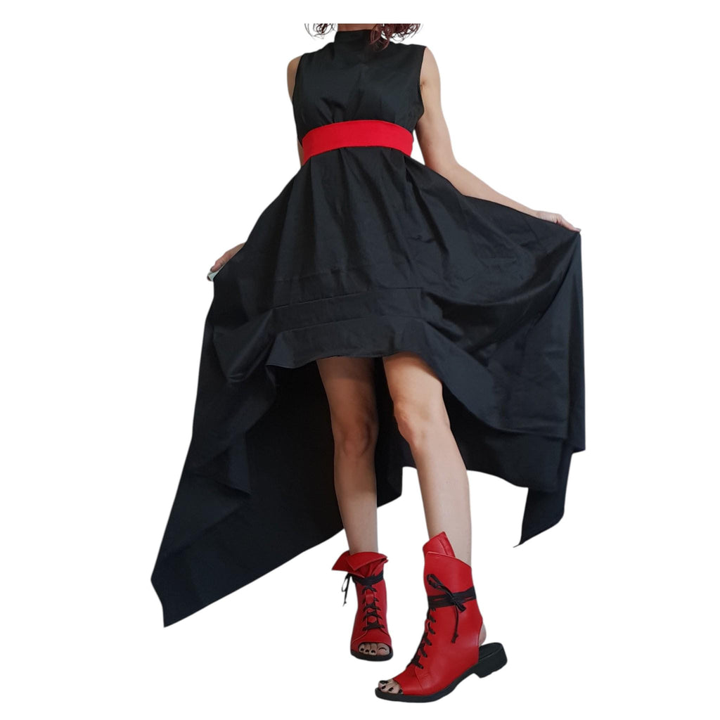 Asymmetric Dress, Black Loose Dress, Extravagant Dress, Sleeveless Dress, Long Short Dress, Plus Size Dress, Gothic Dress