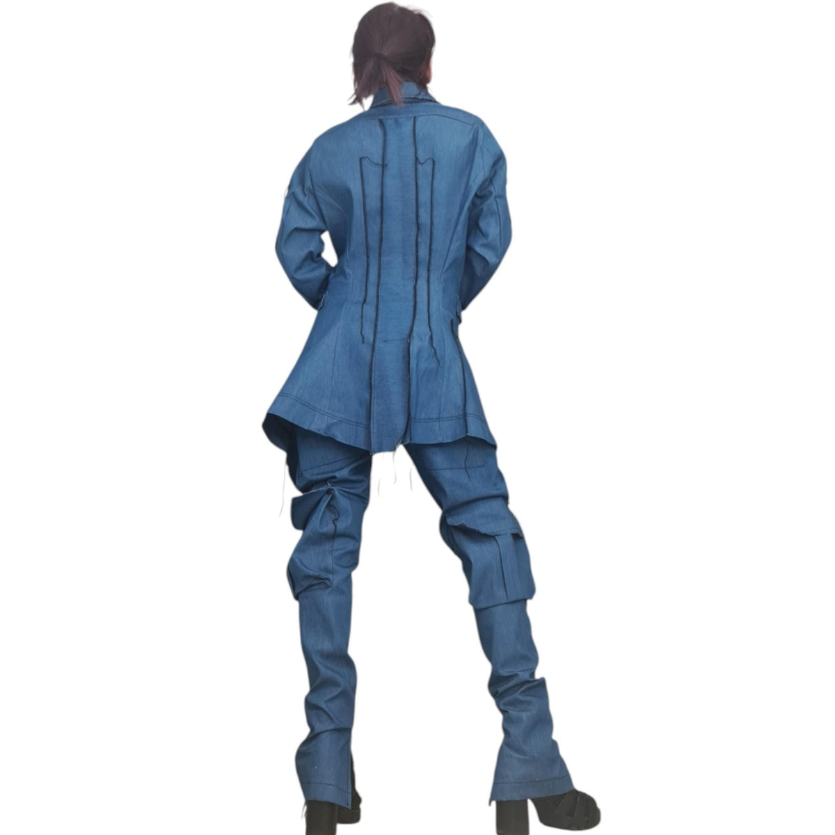 Women’s Denim Blazer: Asymmetric, Avant Garde - Plus Size Options