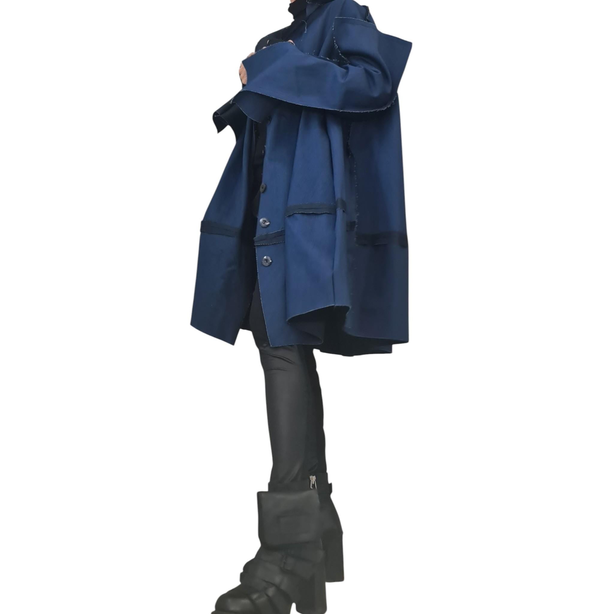 Extravagant Trench coat, Denim Trench coat, Plus Size Clothing, Oversize Trench coat Statement Outerwear