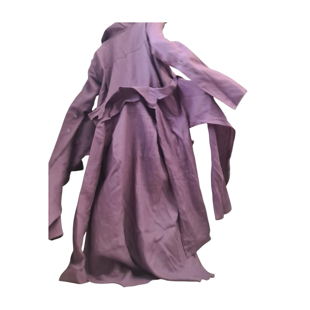 Lavender Linen Shirt,  Asymmetric Long Kaftan