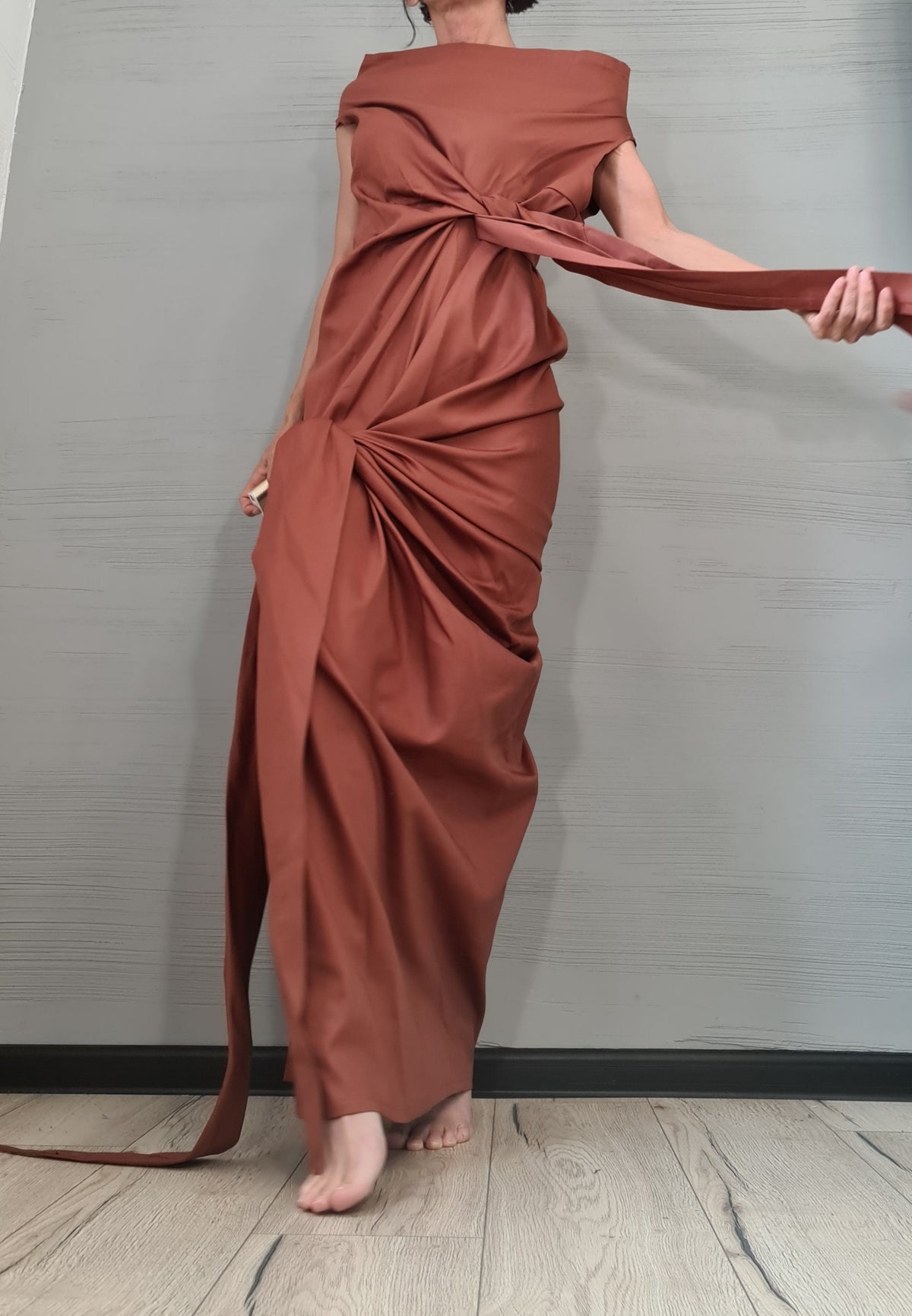 Asymmetric Fit Maxi Dress, Plus Size Clothing,  Sleeveless One Shoulder Dress