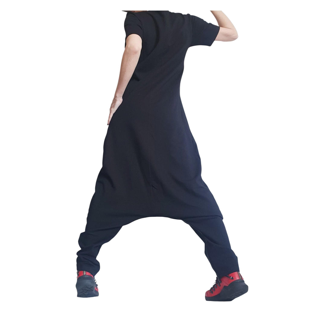 Cotton Harem Jumpsuit Dress, Loose Fit, Plus Size Women's Overall