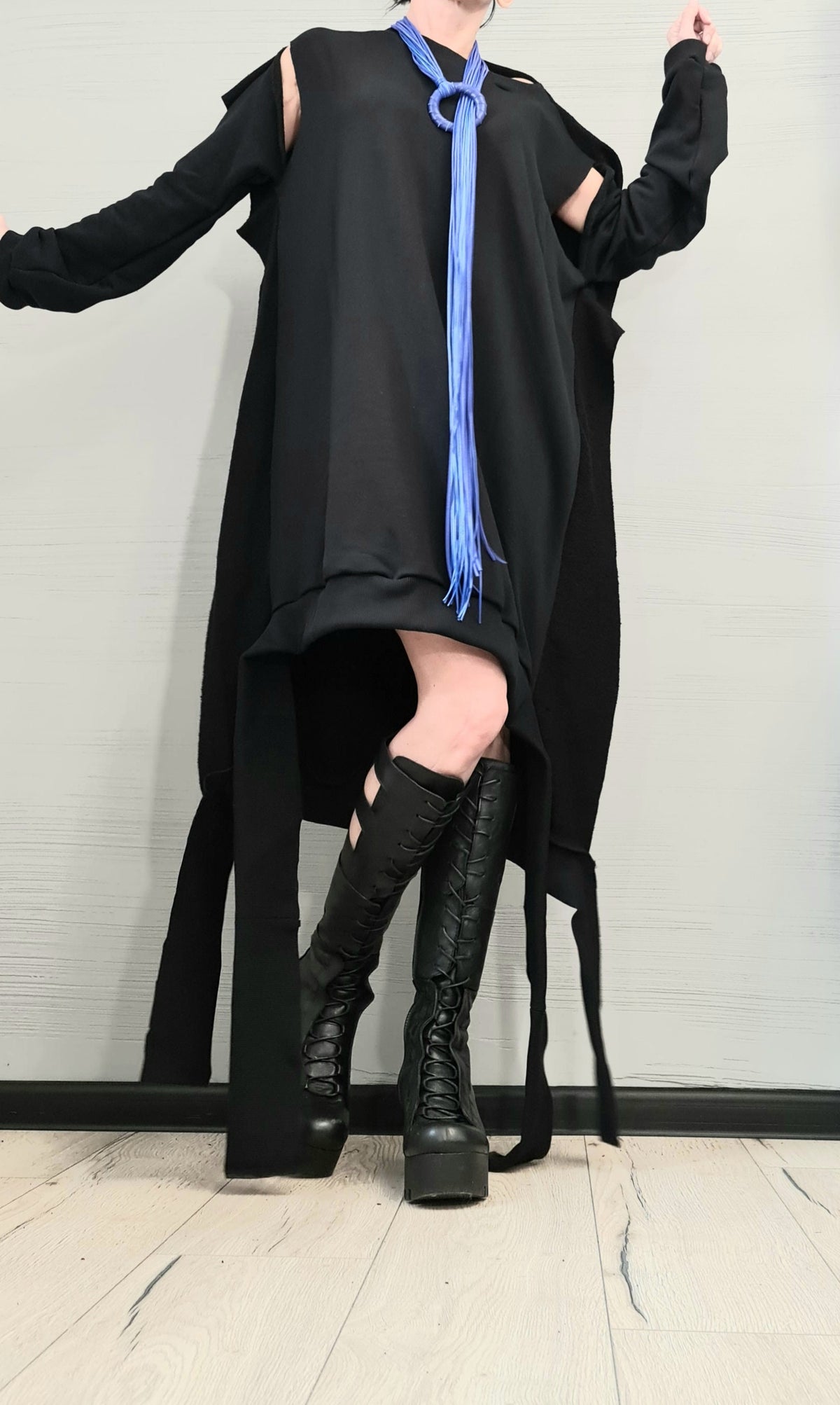 Asymmetrical Deconstructed Tunic, Avant Garde Oversize Cotton Top
