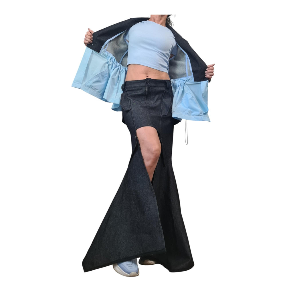 New collection Denim Avant Garde Blazer, Extravagant jacket, Asymmetrical Jacket, Deconstructed Futuristic Clothing, DRESSSHOESCODE
