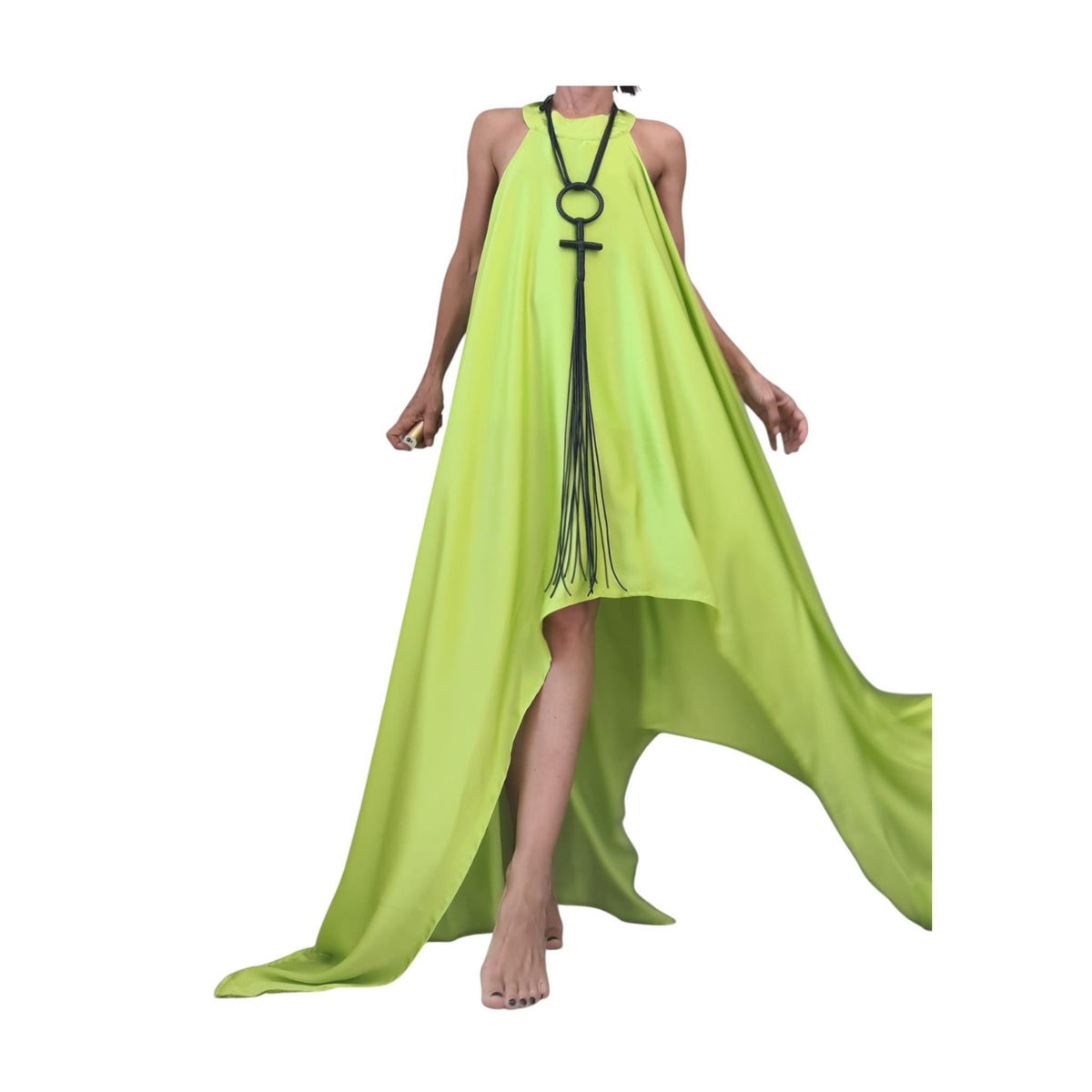 Asymmetric Satin Sleeveless Long Short Party Wedding Dress