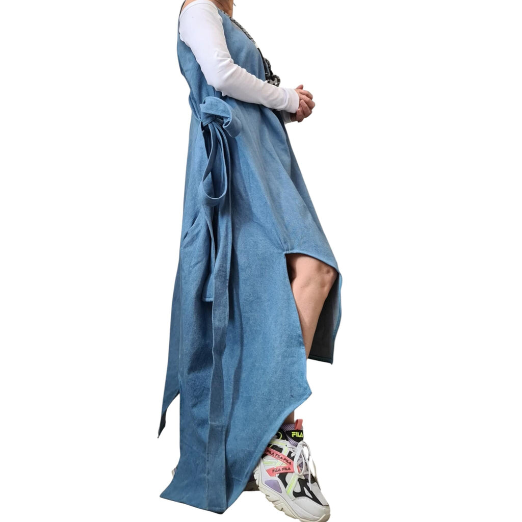 Blue Denim Dress High Low Fit | Asymmetric Hem | fashion for women | statement