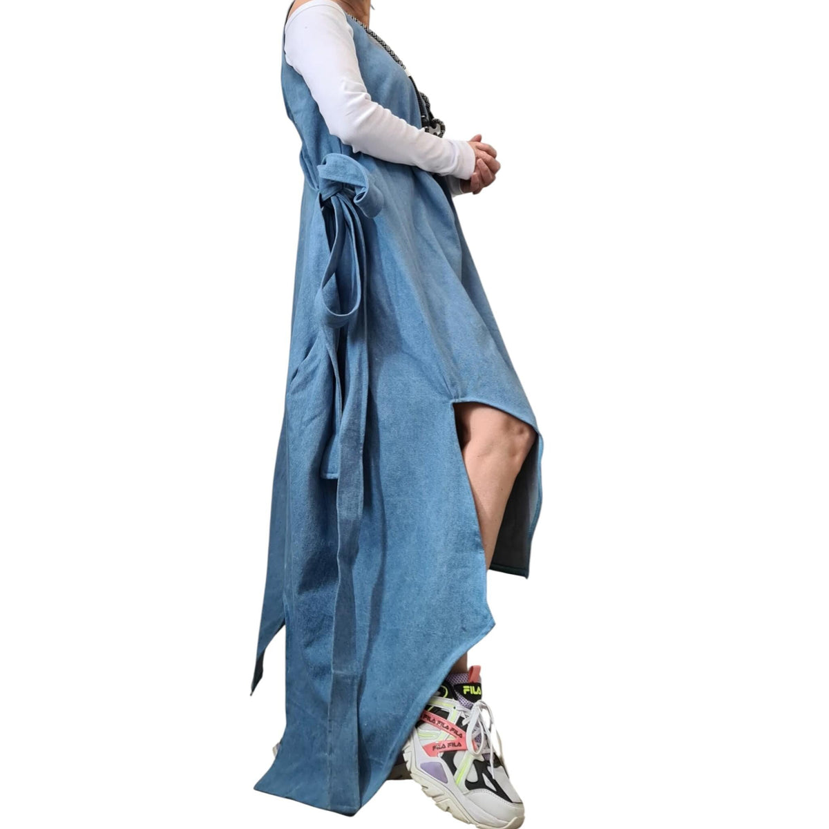 Blue Denim Dress High Low Fit | Asymmetric Hem | fashion for women | statement