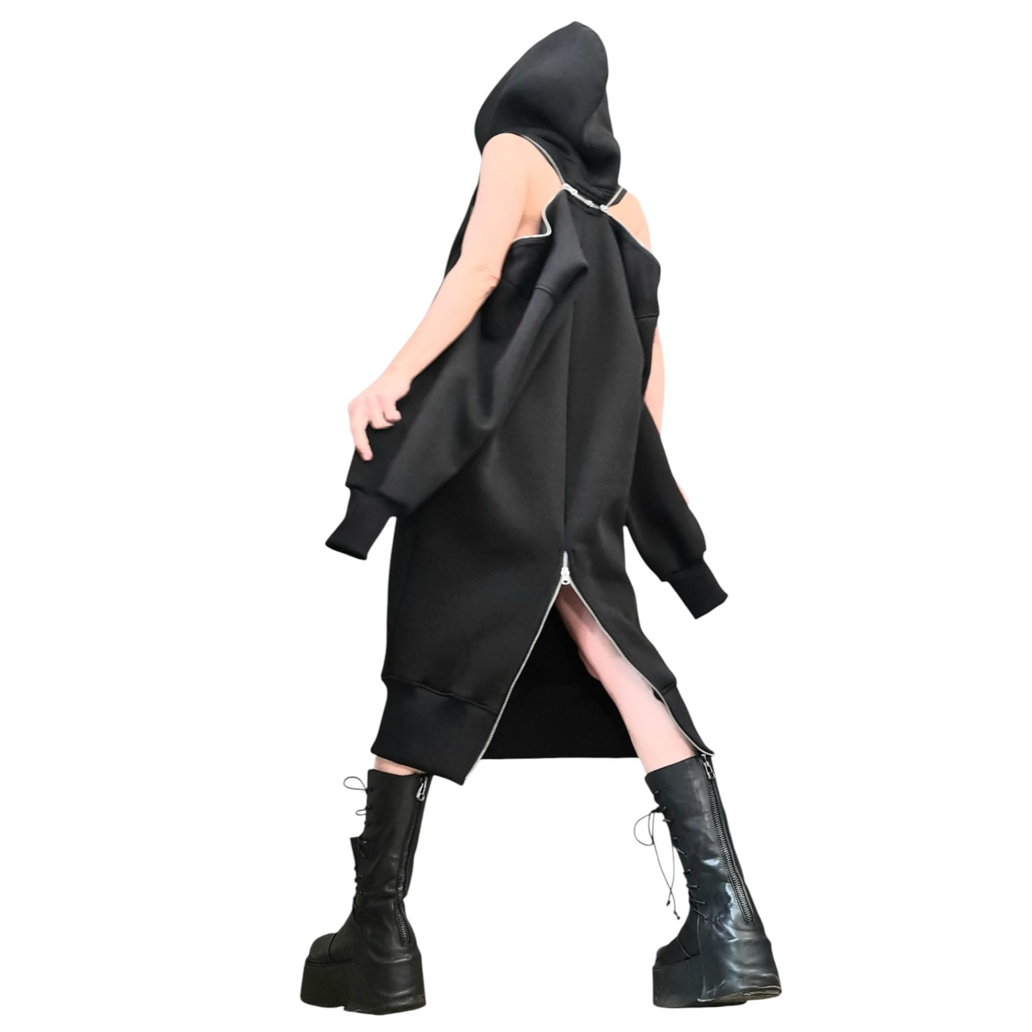 NEW Sweatshirt Dress, Extravagant Long Dress, Long Hoodie, Hooded Winter Dress, Long Dress with Hood, Sweatshirt Dress