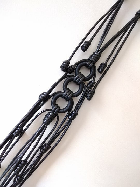 Handmade Avant Garde Long Necklace, Gothic Art Jewelry