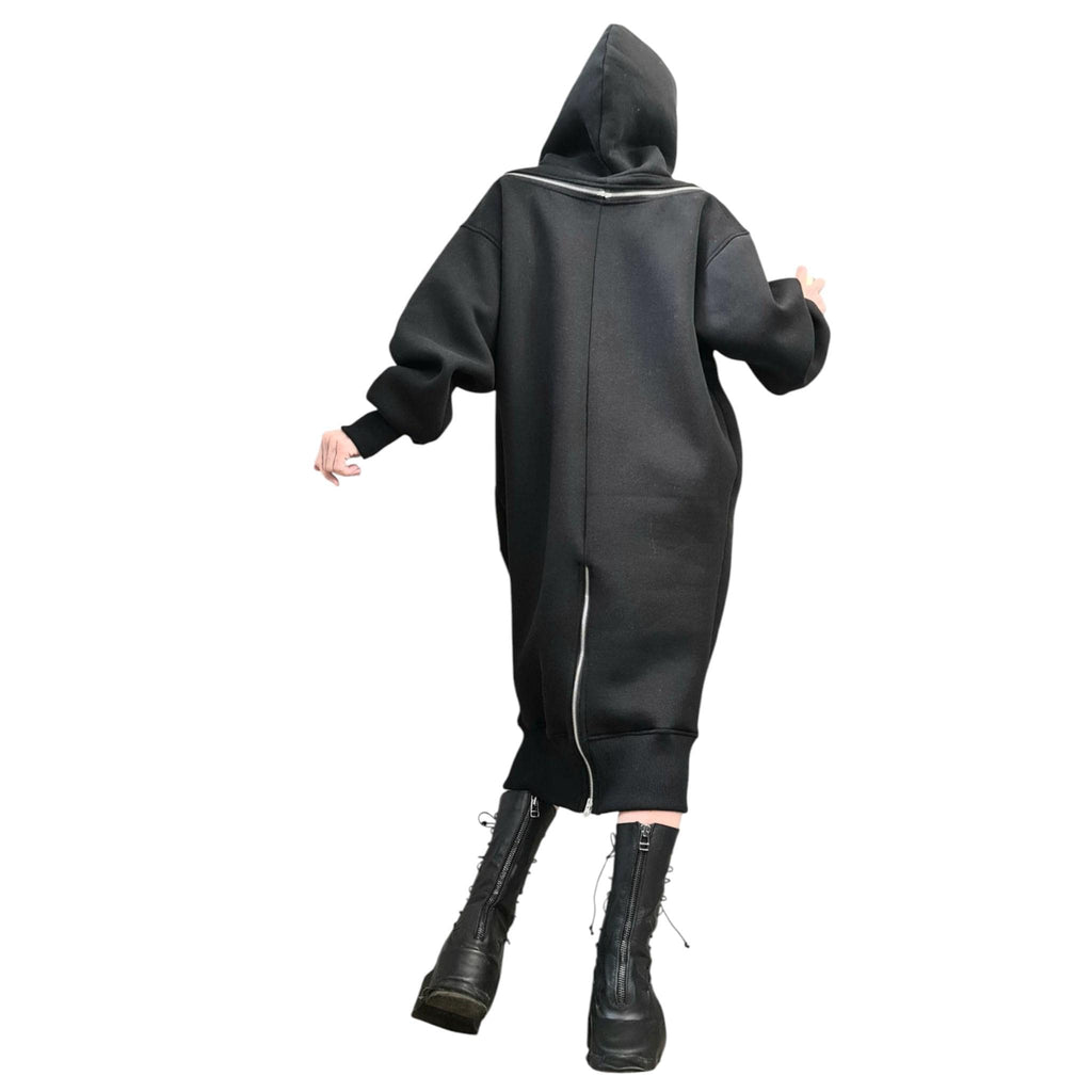 NEW Sweatshirt Dress, Extravagant Long Dress, Long Hoodie, Hooded Winter Dress, Long Dress with Hood, Sweatshirt Dress