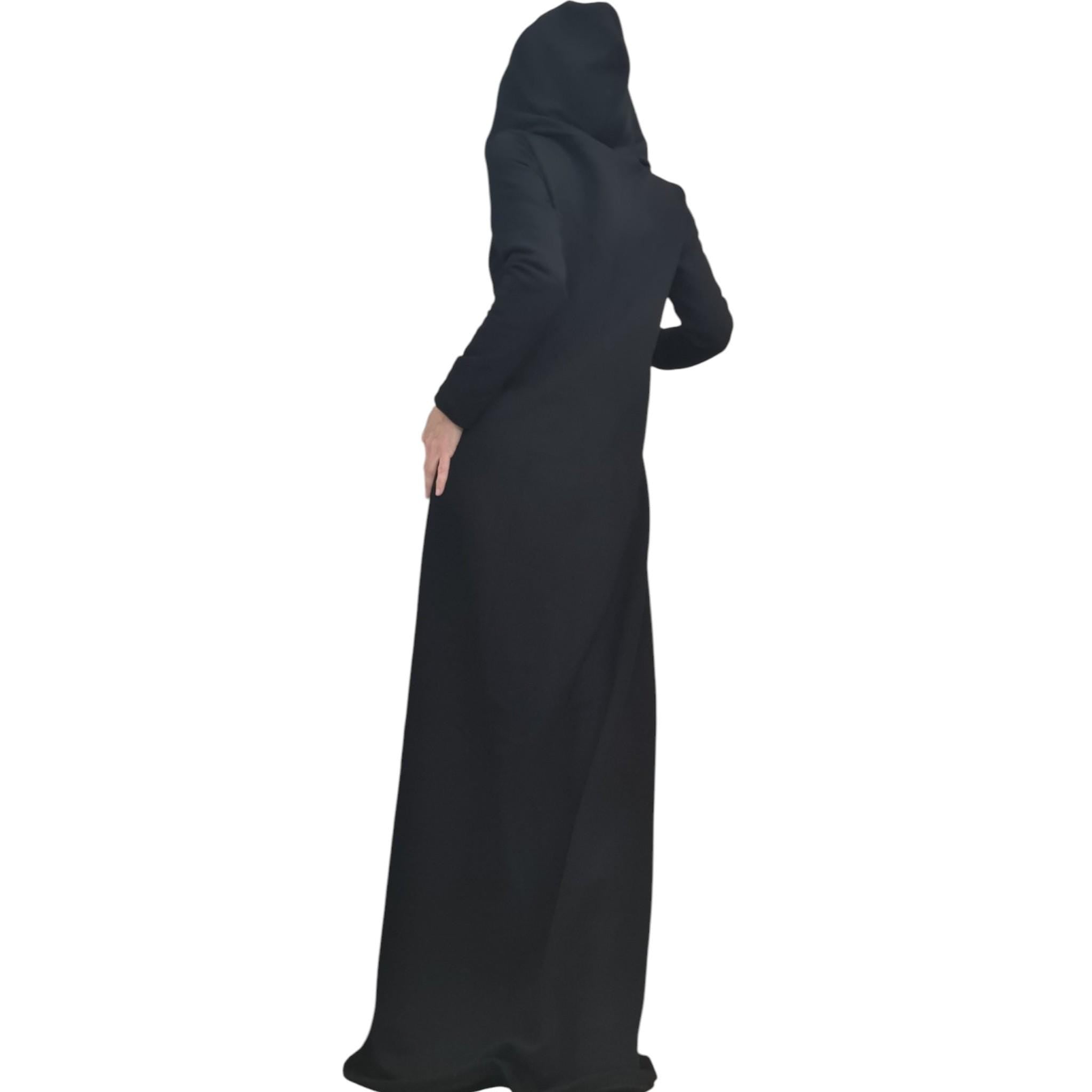 Long Hooded Dress, Black Dress, Plus Size Clothing, Cotton Dress, Extravagant Dress, Long Sleeve Dress, New collection