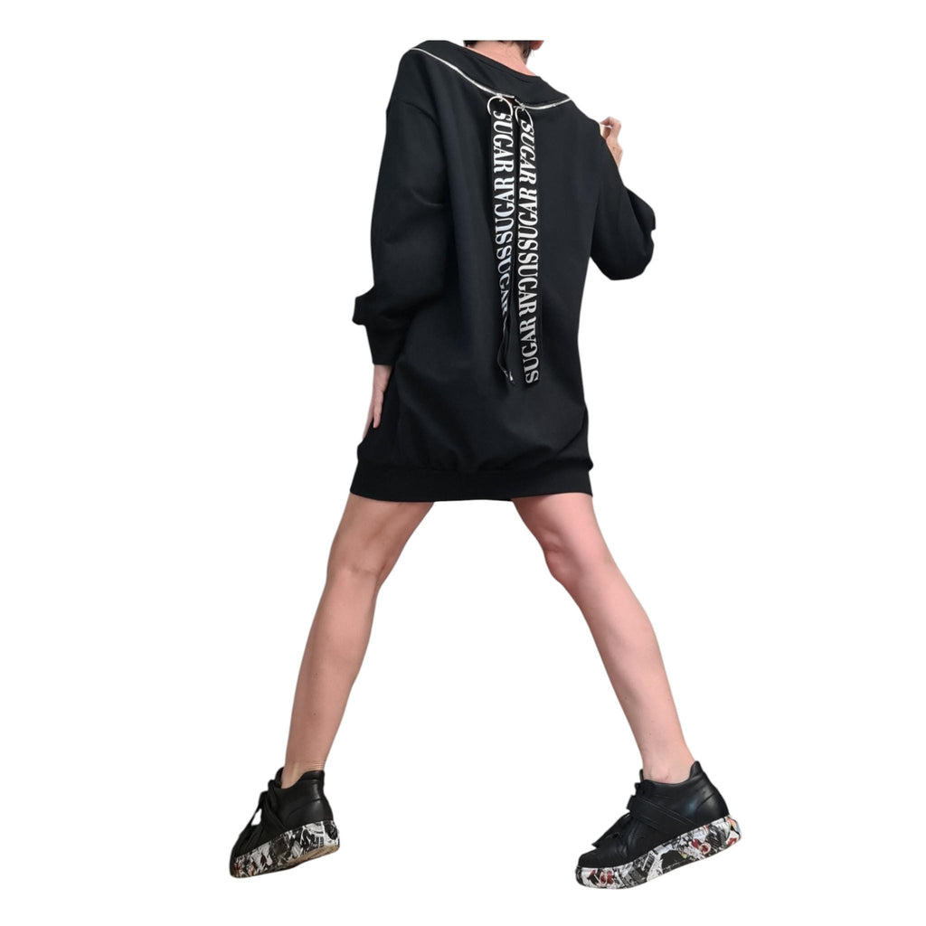 Asymmetric Tunic Dress: Loose Fit, Long Sleeve (Plus Sizes XS-5XL)