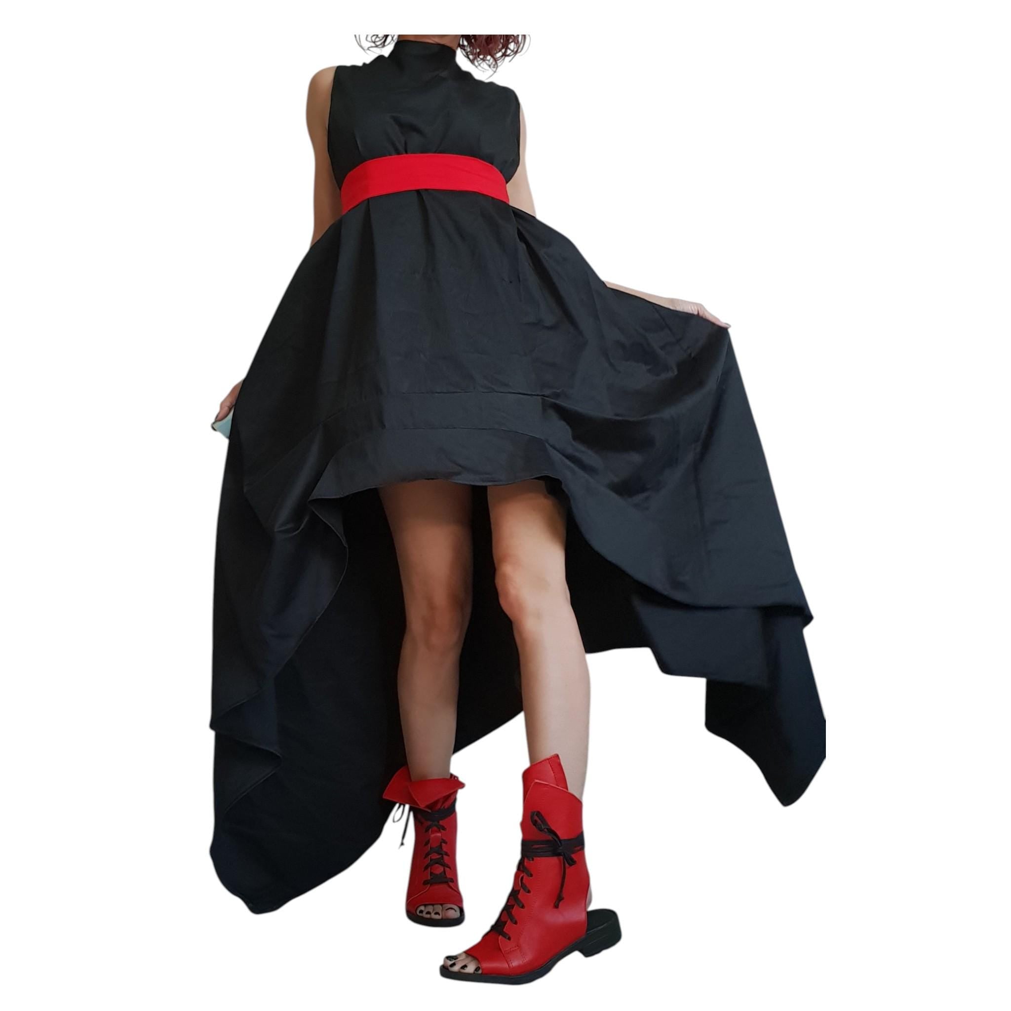 Asymmetric Dress, Black Loose Dress, Extravagant Dress, Sleeveless Dress, Long Short Dress, Plus Size Dress, Gothic Dress