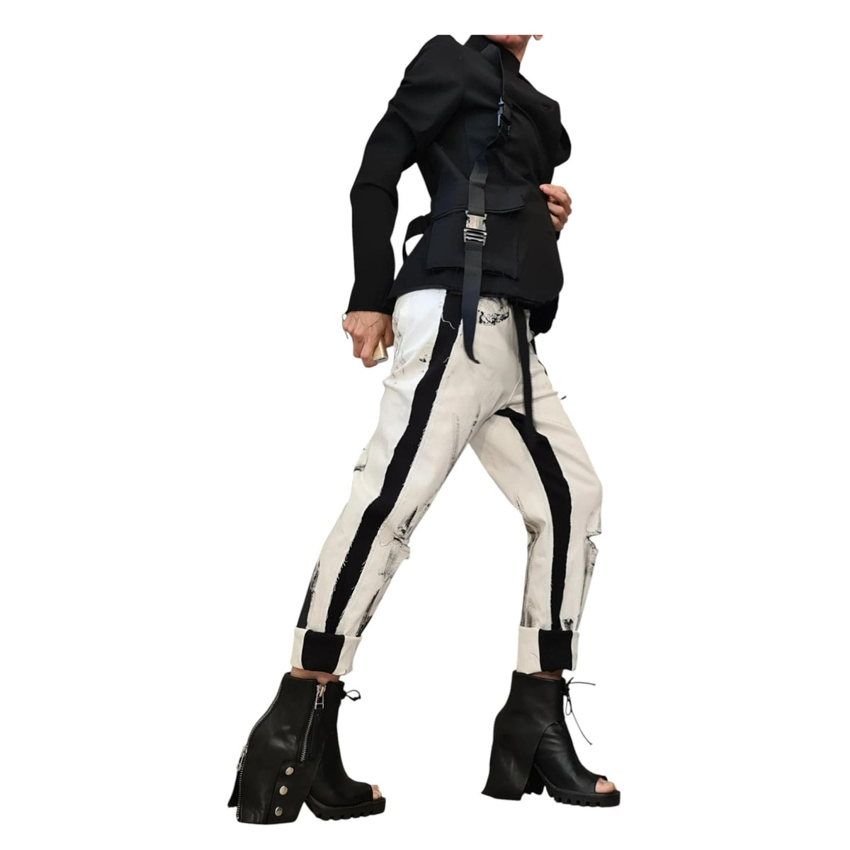 Asymmetric Black Blazer Jacket for Women | Avant Garde Gothic Extravagant Party Style | DDP USA