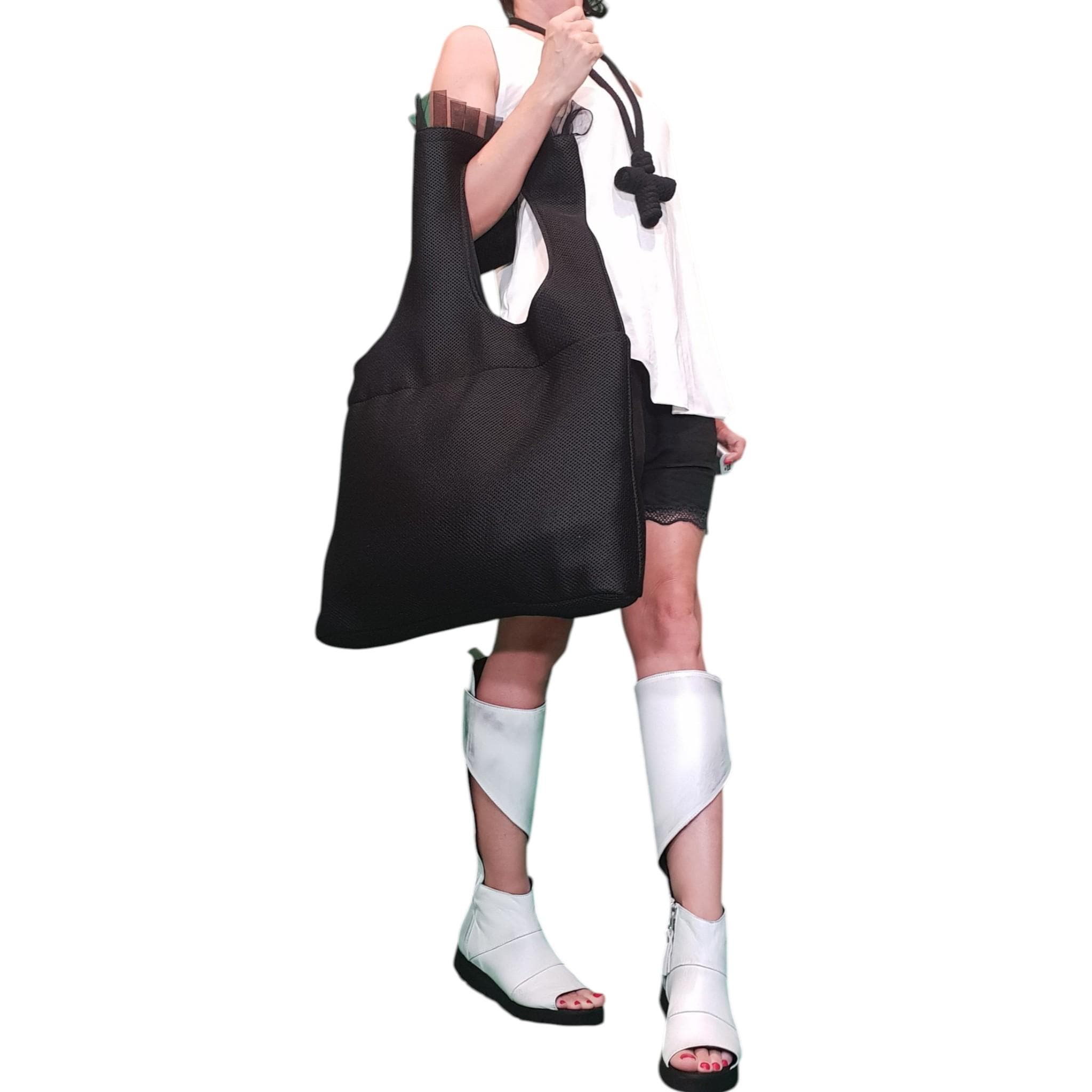 Extravagant  black backpack bag, Casual Rucksack,Everyday Shoulder Bag, Oversize Bag, Handmade Bag Backpack, Modern Bag, Avantgarde Backpack