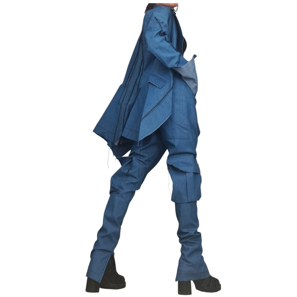Women’s Denim Blazer: Asymmetric, Avant Garde - Plus Size Options