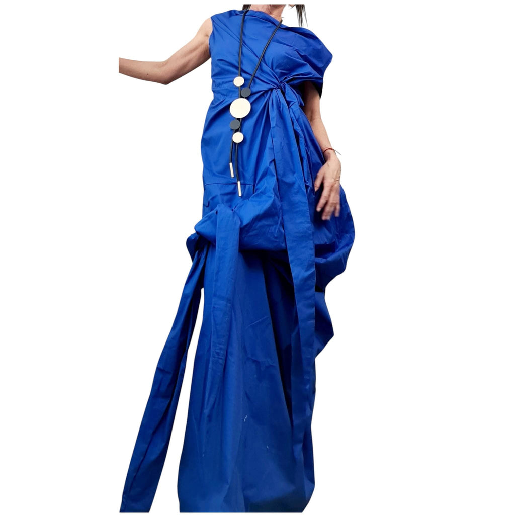 Asymmetric Cotton Maxi Dress For Women, One Shoulder, Cocktail Clothing, Plus Size