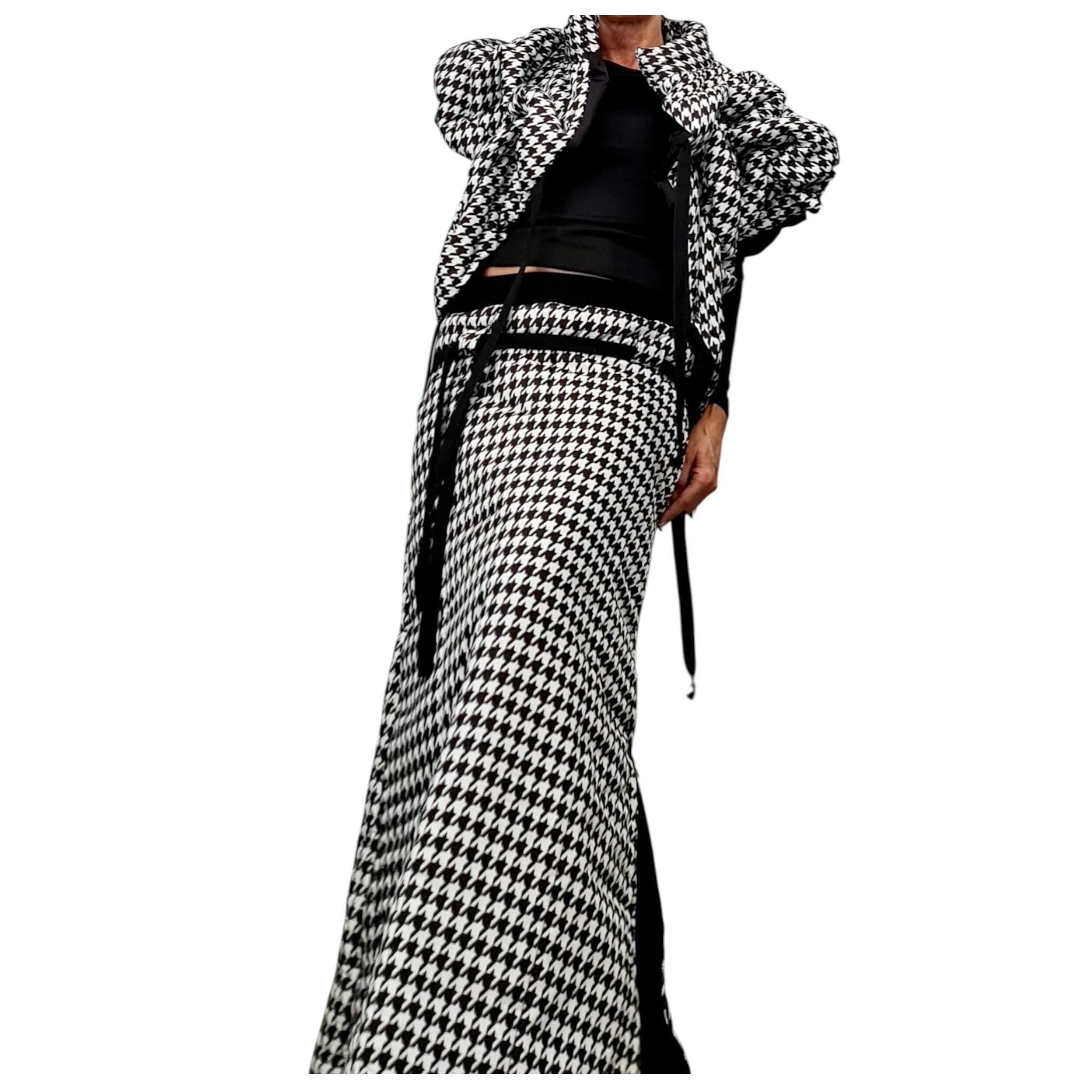 Extravagant Winter Skirt, Fashion in the mountains, Black&White, Long Winter Skirt, New collection 2025