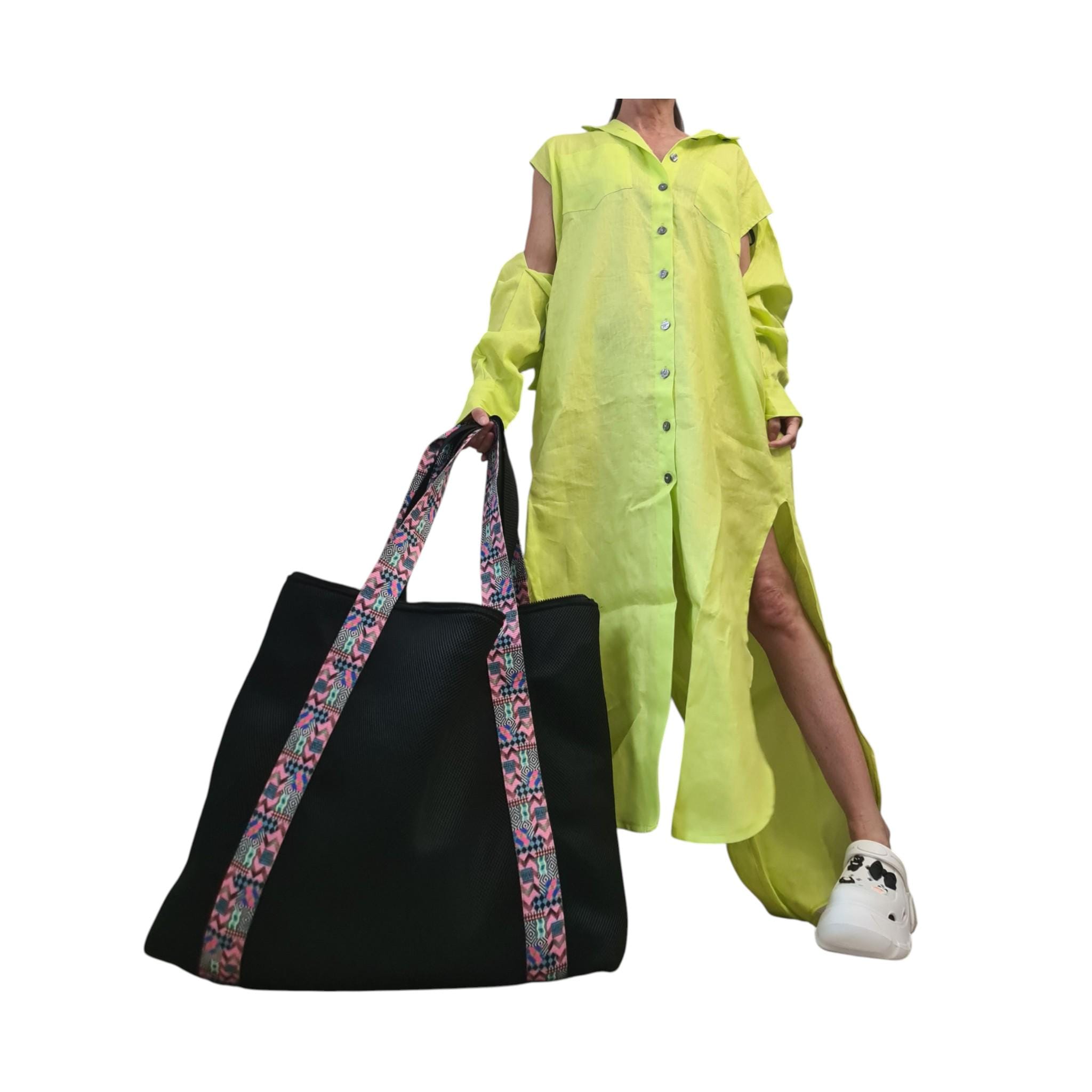 Designer Handmade Large Bag, Extravagant Double-faced Two-tone beach bag