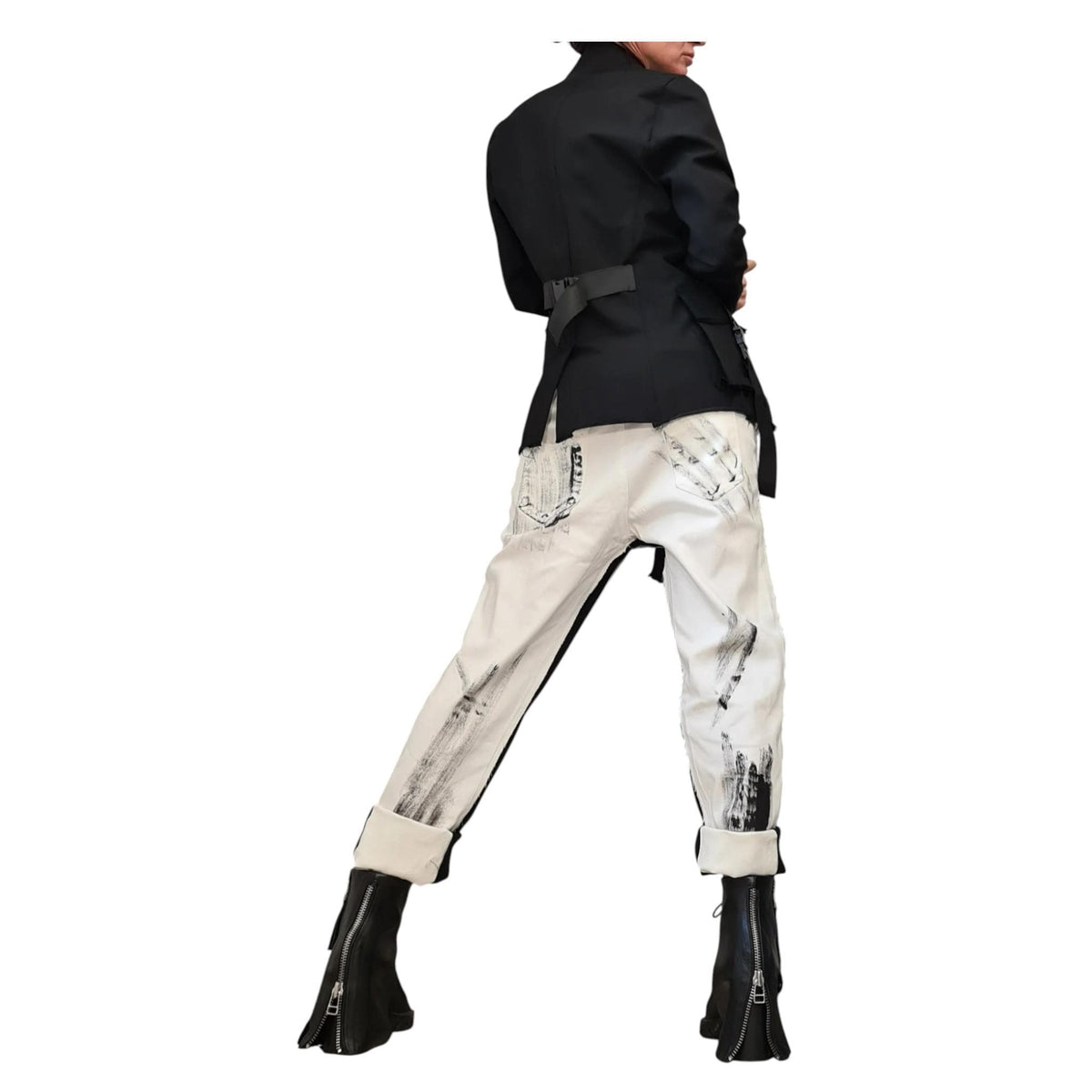Asymmetric Black Blazer Jacket for Women | Avant Garde Gothic Extravagant Party Style | DDP USA