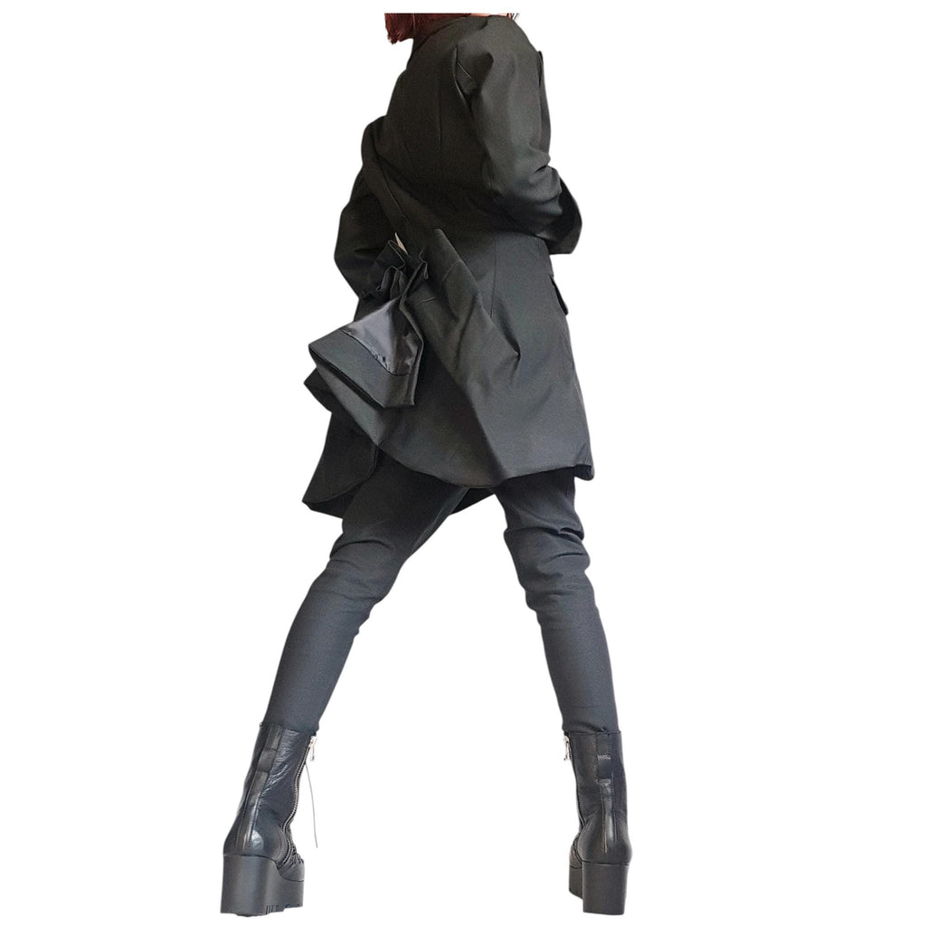 Black Gothic Blazer, Avant Garde Jacket Women, Dark Fashion Clothing, Deconstructed Japanese Style Blazer