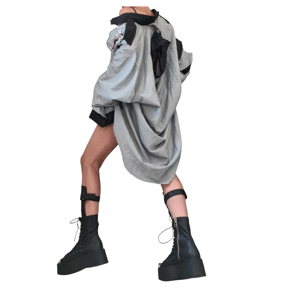 Asymmetric Deconstructed Tunic Shirt, Avant Garde Shirt