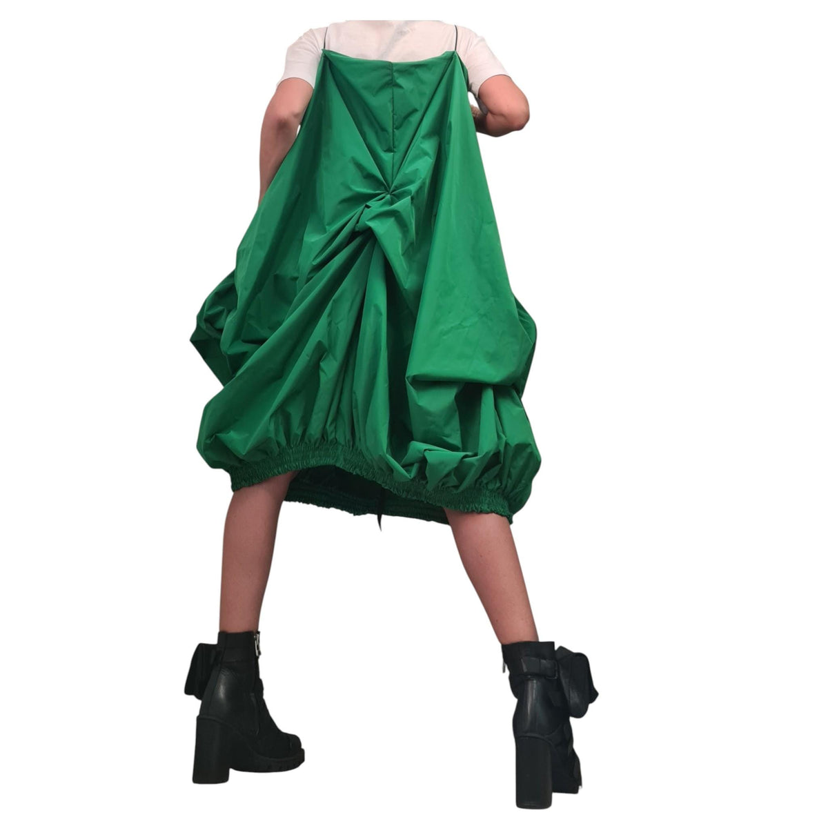 Green Long Short Loose Dress, Asymmetric Jumper Dress, Overall Tunic