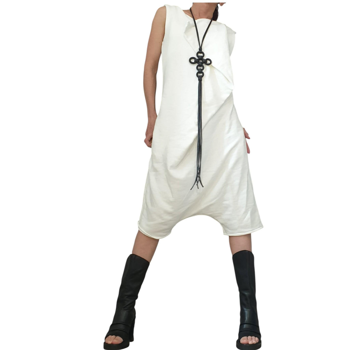Asymmetric Cotton Harem Jumpsuit, Extravagant Loose Women Overall