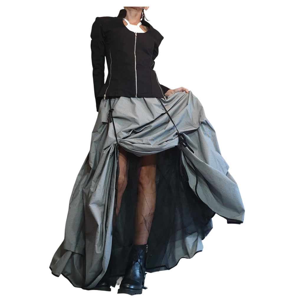 Asymmetric Tulle Ball Skirt, Gothic Cocktail Dress, Layered Maxi Skirt